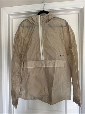 Nike Beige Pullover Windbreaker with Hood